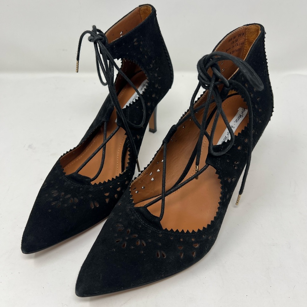 &Other Stories Lace-Up Suede Heels